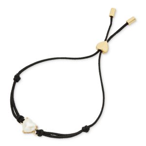 Pearl Heart Slider Bracelet - Gold