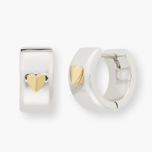 Heartful Metal Huggies - Silver