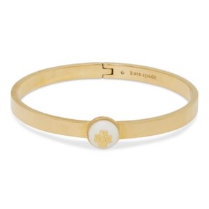 Glass Pearl Bangle - Cream Gold