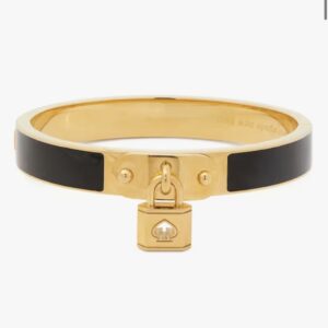 Lock & Spade Charm Bangle Big - Black/Gold