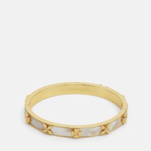 Mother-of-Pearl Bangle Bracelet - Gold